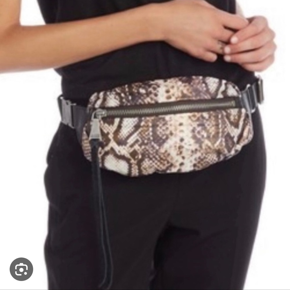 AIMEE KESTENBERG SNAKE PRINT LEATHER BELT BAG/BUM BAG.